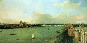 (Giovanni Antonio Canal) Canaletto - View of the Thames and Westminster Bridge, c.1746-47