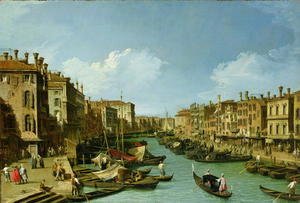 (Giovanni Antonio Canal) Canaletto - The Grand Canal near the Rialto Bridge, Venice, c.1730