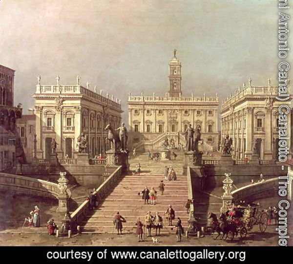 (Giovanni Antonio Canal) Canaletto - View of Piazza del Campidoglio and Cordonata, Rome