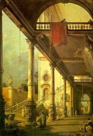 Capriccio  A Colonnade Opening onto the Courtyard of a Palace 1765