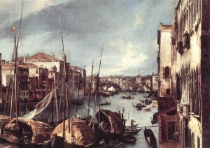 The Grand Canal with the Rialto Bridge in the Background (detail)