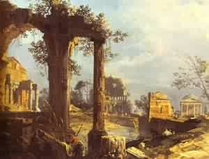 Capriccio Ofolonade And The Courtyard Of A Palace 1765