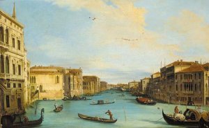 The Grand Canal, looking north-east from the Palazzo Balbi, to the Rialto Bridge