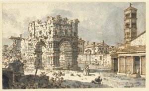 The Arch of Janus, Rome, with the church of San Giorgio in Velabro beyond