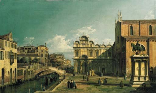 The Campo Santi Giovanni e Paolo, Venice, with the West End of the Church and the Scuola di San Marco