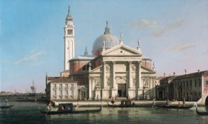 The Church of S. Giorgio Maggiore, Venice, with sandalos and gondolas