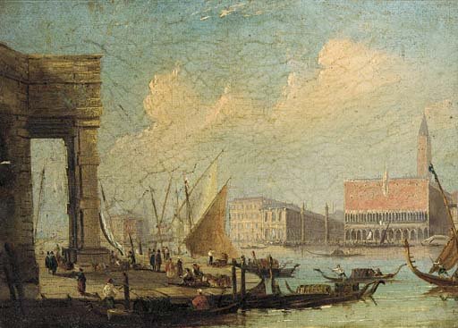 The entrance to the Grand Canal from the Customs House, Venice