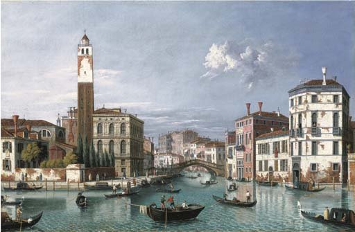 Venice The Grand Canal looking north-west towards S. Geremia and the entrance to the Cannaregio