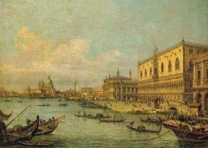 The Molo, Venice, looking West with the Ducal Palace