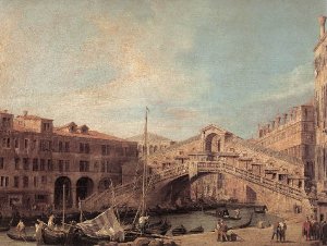 Grand Canal   Looking South East From The Campo Santa Sophia To The Rialto Bridge