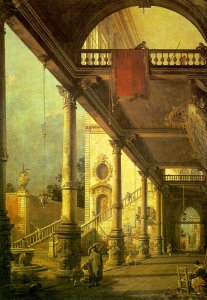 Capriccio  A Colonnade Opening onto the Courtyard of a Palace 1765