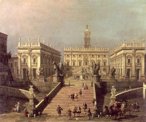 View of Piazza del Campidoglio and Cordonata, Rome