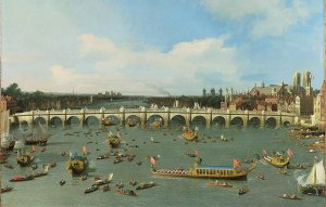 Westminster Bridge, London, With the Lord Mayor's Procession on the Thames (detail)