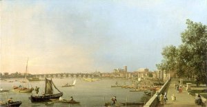 The Thames from the Terrace of Somerset House Looking Towards St. Paul's, c.1750