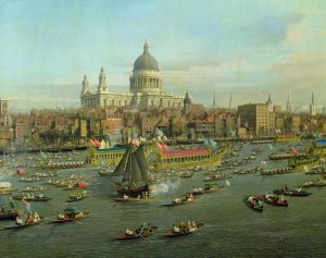 The River Thames with St. Paul's Cathedral on Lord Mayor's Day, c.1747-48