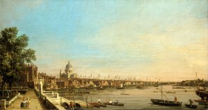 The Thames from the Terrace of Somerset House Looking Towards St. Paul's, c.1750