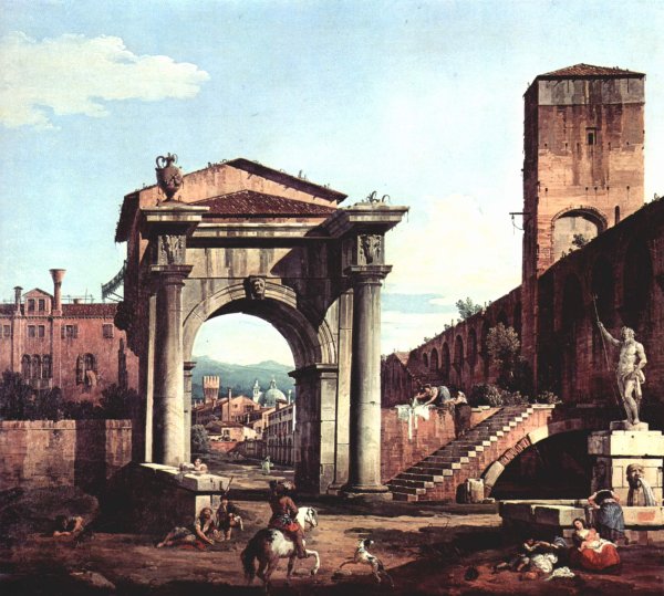 Capriccio Romano,  city gate tower