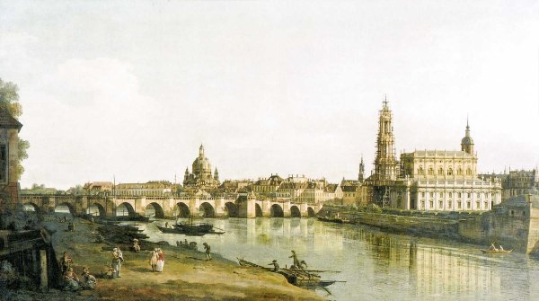 Dresden from the right bank of the Elbe below the Augustus Bridge