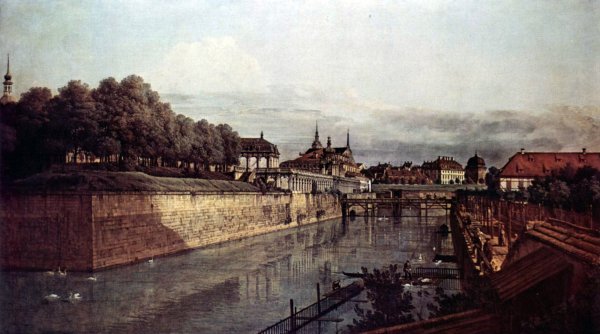 View of Dresden, the ancient moat of the kennel, the Orangerie