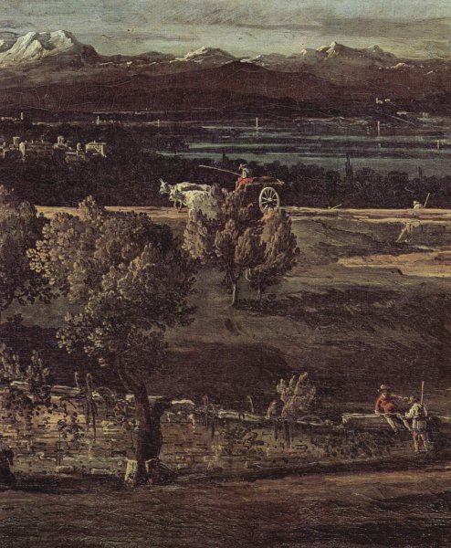 The village Gazzada viewed from southeast to the Villa Melzi d'Eril, detail (2)