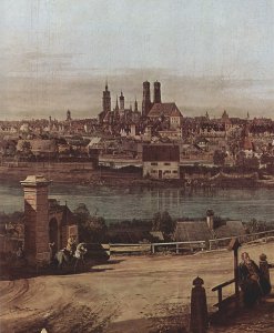 View from Munich, The Bridge and the Isar, detail 2