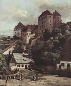 View from Pirna, Pirna from the south side of view, with fortifications and Upper (gate), and sun-stone fortress, de