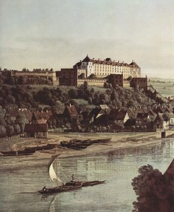 View from Pirna, Pirna of Kopitz, with Fortress Sonnenstein, detail