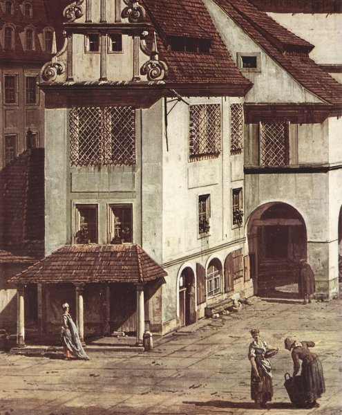 View from Pirna, the market square in Pirna, detail