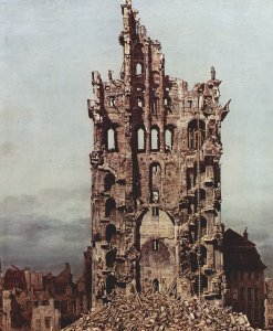 View of Dresden, The Old Market Square from the Seegasse, detail