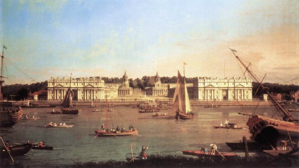 London Greenwich Hospital From The North Bank Of The Thames